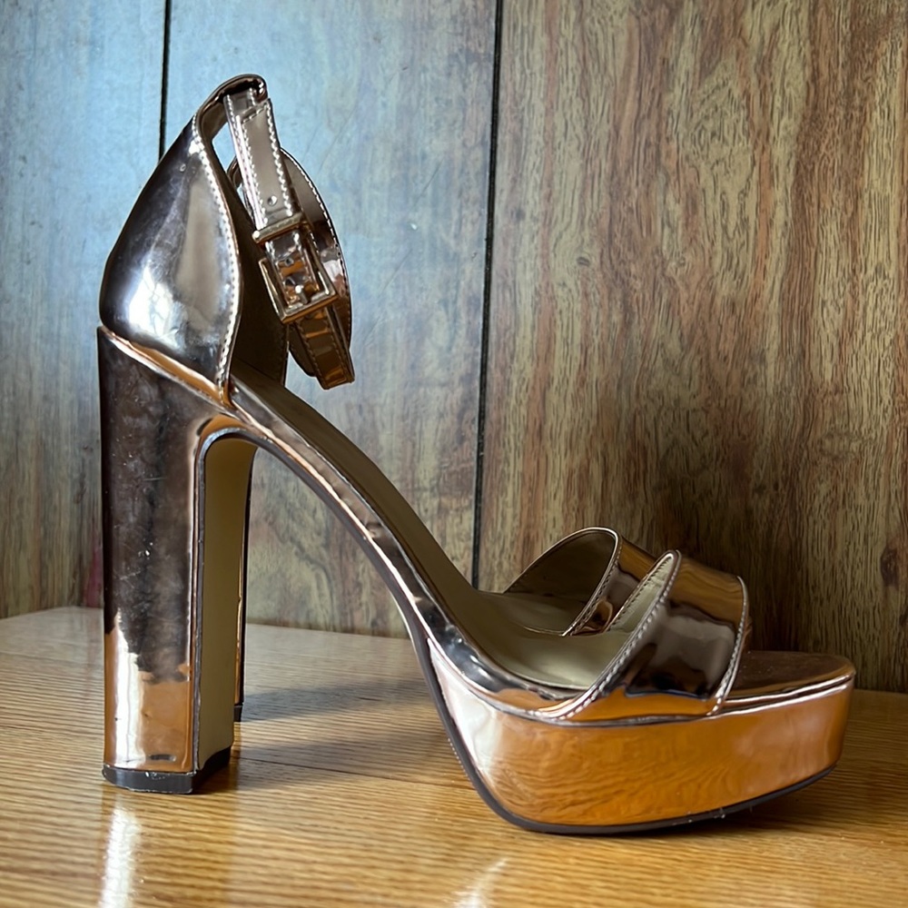 Rose Gold Metallic Platform Heels